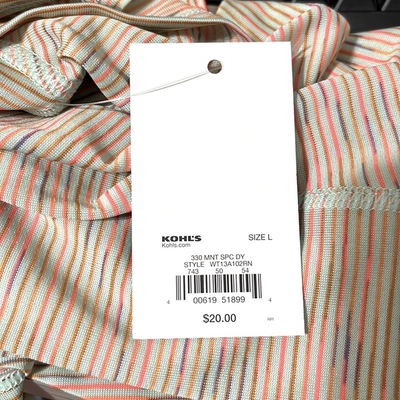 5/$25 Tek Gear Performance Core Mint Space Dye Crewneck Tee Size Large - Picture 7 of 9